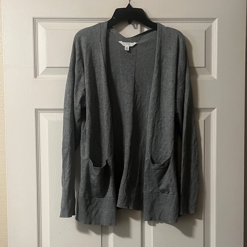 Time and Tru Gray Open Cardigan